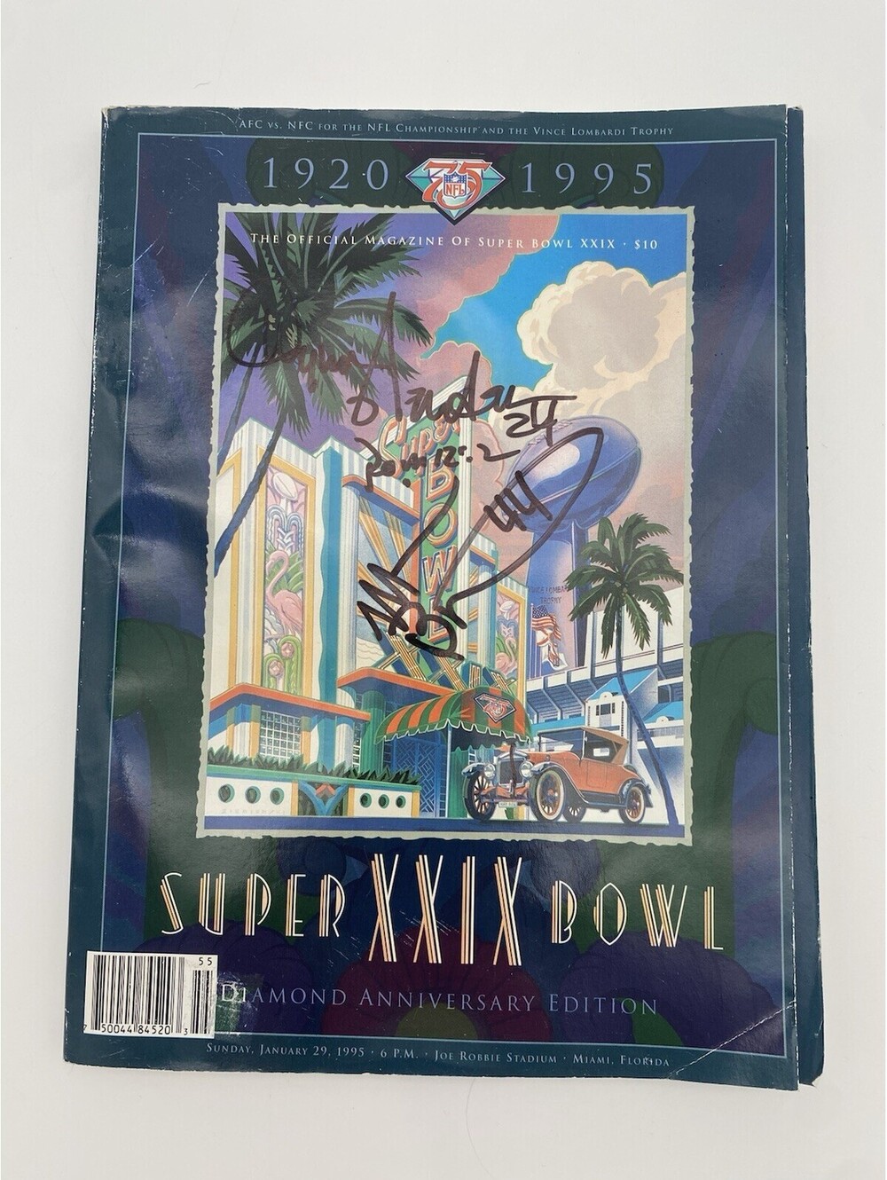 Super Bowl XXIX Diamond Anniversary Edition Signed Magazine - Unknown Signatures